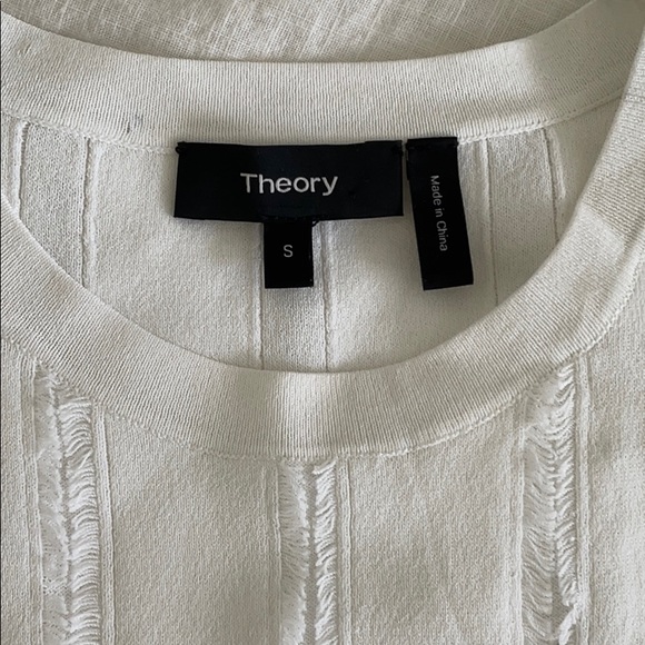 Theory White work short-sleeve top sz Small - Picture 3 of 9